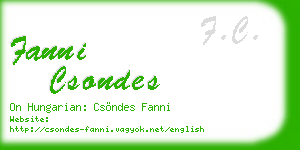 fanni csondes business card